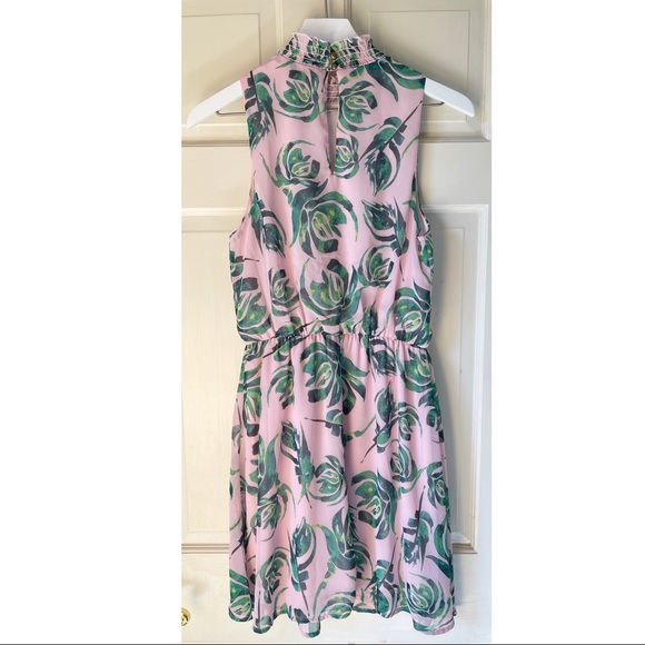 Everly sleeveless floral high neck sundress Pink - Picture 3 of 7